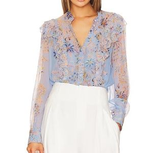 HEMANT AND NANDITA Lyna Shirt with Slip in Sky Blue